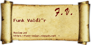 Funk Valér névjegykártya